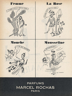 Marcel Rochas (Perfumes) 1954 Raymond de Lavererie