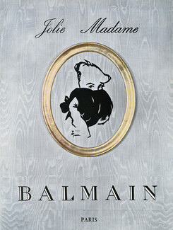 Pierre Balmain (Perfumes) 1954 Jolie Madame, Muffs, René Gruau