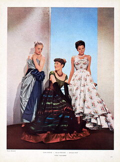 Lucien Lelong, Marcel Rochas, Christian Dior 1948 Tissus Ducharne, Photo Dorvyne