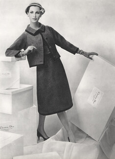 Christian Dior 1958 Tailleur Trapèze, Jupe-cloche, Photo Seeberger