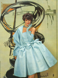Christian Dior 1958 Robe en aléoutienne Staron, Photo Seeberger, Tapisserie Mathieu Matégot