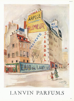 Lanvin (Perfumes) 1953 Publicité murale, Mur réclame, Ghost sign, Guillaume Gillet, Arpège, Prétexte...