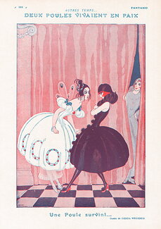 Deux poules vivaient en paix..., 1922 - Gerda Wegener Women in Costume Dispute