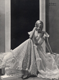 Paquin 1940 Evening Gown, Embroidery Lace, Photo André Durst