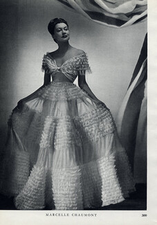 Marcelle Chaumont 1946 Evening Gown, Fashion Photography