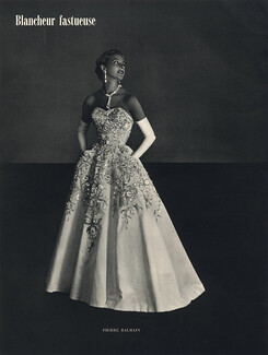 Pierre Balmain 1953 Evening Gown, Scemama Necklace, Pottier