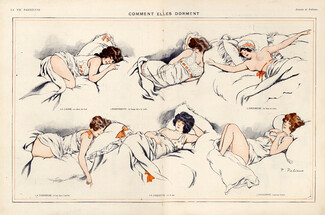 Fabiano 1917 ''Comment elles dorment'' babydoll, topless