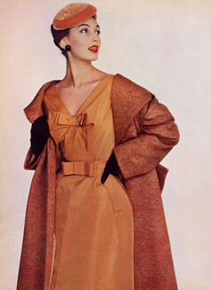 Jean Patou 1954 Fashion Photography, Manteau Hurel