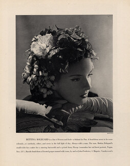 John-Frederics (Couture Hat) 1943 Bettina Bolegard