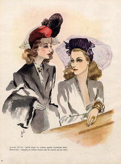 Claude Saint-Cyr & Maria Guy (Hats) 1945 Jeb