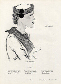 Jane Blanchot 1934 Schompré, Hats