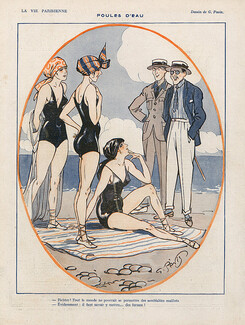Georges Pavis 1919 ''Poules d'eau'' bathing beauty