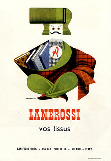 Lanificio Rossi (Lanerossi) 1954 Fabric, Armando Testa