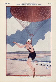 Joseph Kuhn-Régnier 1932 Parachutist, Bathing Beauty, Swimmer