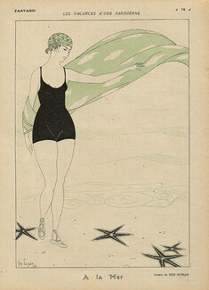 Les Vacances d'une Parisienne — À la mer, 1916 - Ben Sussan Bathing Beauty, Beach