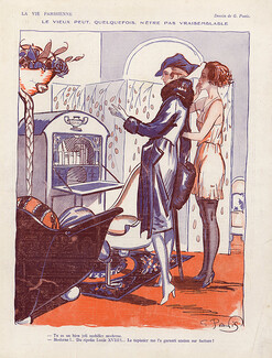 Georges Pavis 1920 Elegant Parisienne, babydoll, stockings