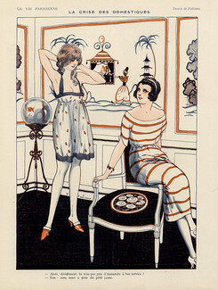 Fabiano 1920 ''La crise des domestiques'' Elegant Parisienne Decorative Arts