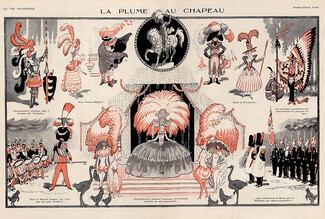 Avelot 1925 ''La plume au chapeau'' Feather Hats through the Ages, Comic Strip