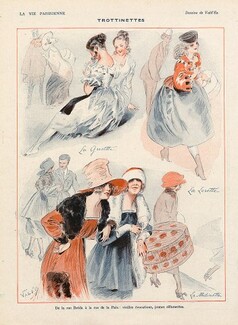 Vald'Es 1918 "Trottinettes", La Grisette, La Lorette, La Midinette, Parisiennes Style
