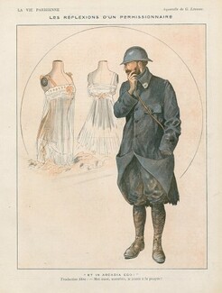 Léonnec 1916 "Les réflexions d'un permissionnaire" Babydolls, Soldier