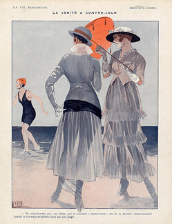Léonnec 1915 ''La verité à contre-jour'' bathing beauty, Elegants