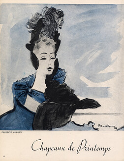 Caroline Reboux, Millinery — Vintage original prints