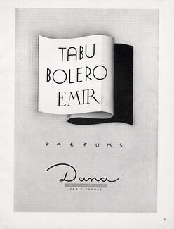 Dana (Perfumes) 1942 Tabu, Bolero & Emir