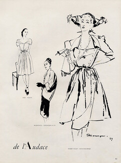 Robert Piguet 1947 Pierre Mourgue Fashion Illustration