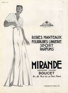 Mirande (Couture) 1931 Franz Veccia, Evening Gown