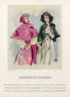 Eric 1939 Jeanne Lanvin & Jean Patou Capes Fashion Illustration
