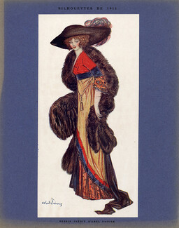 Abel Faivre 1911 ''Silhouettes de 1911'' Fashion Illustration