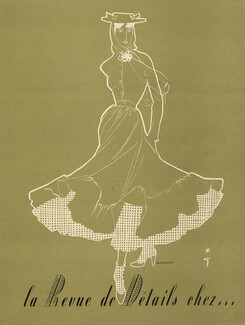 Molyneux 1948 René Gruau Fashion Illustration