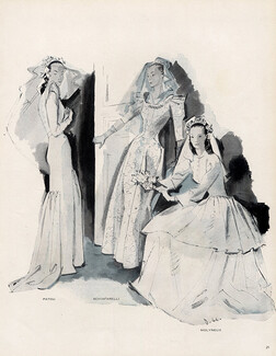 Delfau 1946 Jean Patou, Schiaparelli & Molyneux, Wedding Dress