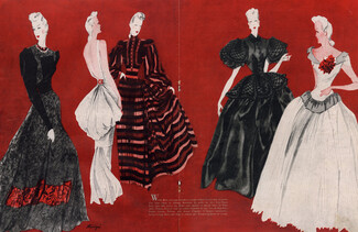 Bénigni 1942 Worth, Patou, Paquin, Lanvin, Lelong, Evening Gown
