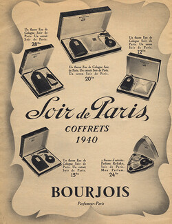 Bourjois 1940 Soir de Paris, Coffrets