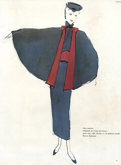 Pierre Balmain 1948 Keogh Fashion Illustration