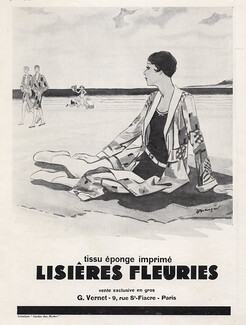 Lisières Fleuries 1929 Vernet Textile, Jean Grangier