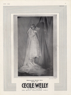 Cecile Welly 1929 Mlle Michèle Verly Wedding Dress