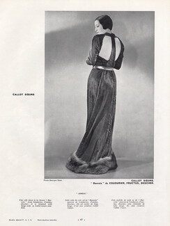 Callot Soeurs 1934 Georges Saad, backless black Evening Gown