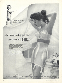 1958 Poirette women's one-piece strapless corselette girdle garters bra ad