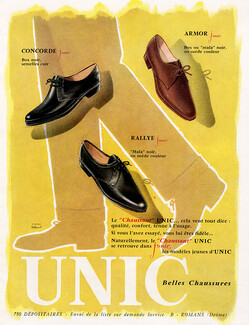 Unic (Shoes) 1957 Bernard Villemot