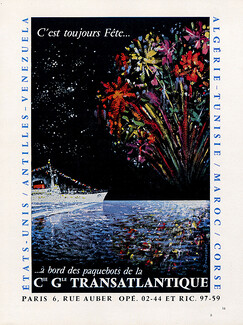 Compagnie Générale Transatlantique 1957 R. Bouvard Fireworks