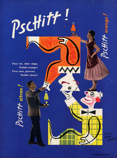 Pschitt 1955 Brigitte Bardot, Clown, Jean Carlu
