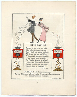 Maxima (Jewels) 1914 "Epigramme" Pierre Brissaud