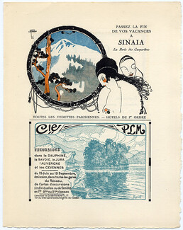 Sinaïa (Carpathes) & Chemins de Fer du PLM 1914 Garcia Calderon