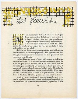 Les Fleurs, 1921 - Eduardo Benito The Flowers, Gazette du Bon Ton, Text by Georges Armand Masson, 4 pages