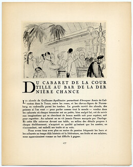 Du Cabaret de la Courtille au Bar de la Dernière Chance, 1921 - Chas Laborde La Gazette du Bon Ton, Text by Pierre Mac Orlan, 4 pages