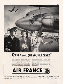 Air France 1949 Airplane, Crew, Creation Yves Alexandre