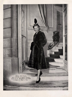 Maurice Kotler 1949 Mme André Cayatte, Ermine Coat, photo Georges Saad