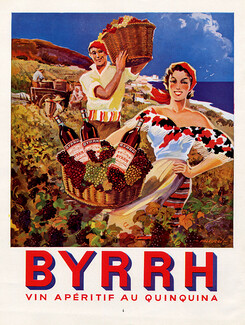 Byrrh 1954 Grapes Harvest, Falcucci